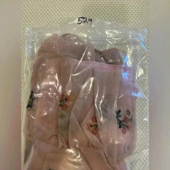 Democracy fairycore Floral 3/4 Sleeve whimsy Embroidered Sheer Shirt floral - Picture 6 of 14